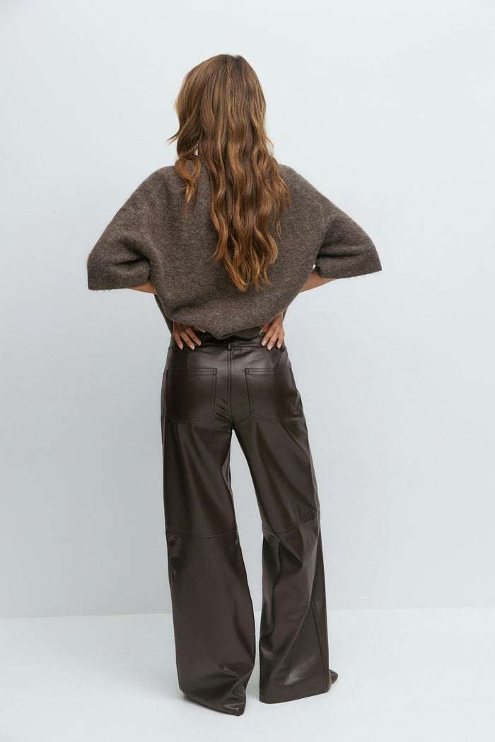 Beinar pleður buxur