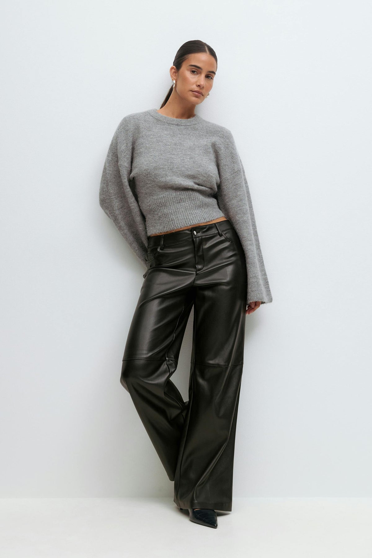 Beinar pleður buxur