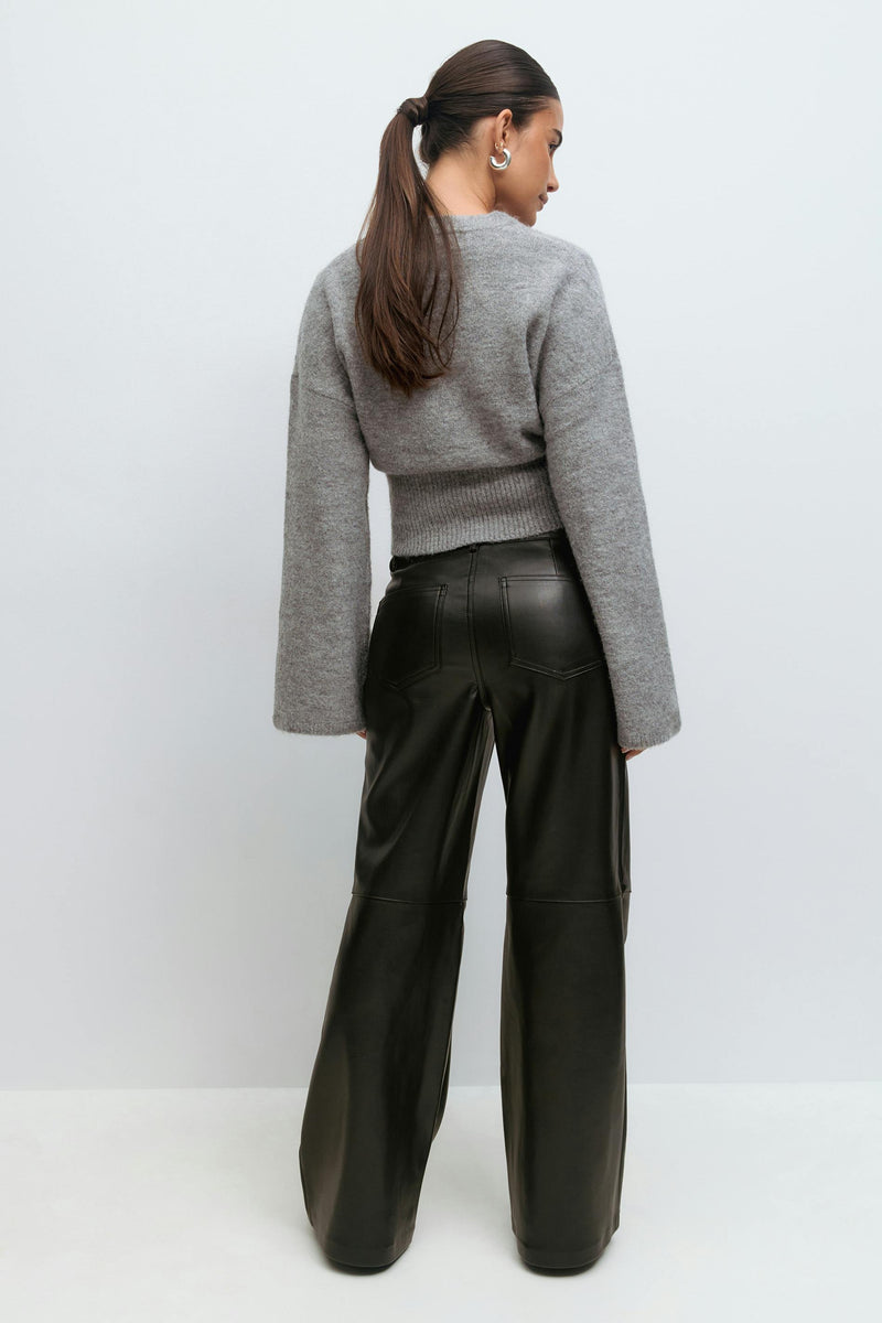 Beinar pleður buxur