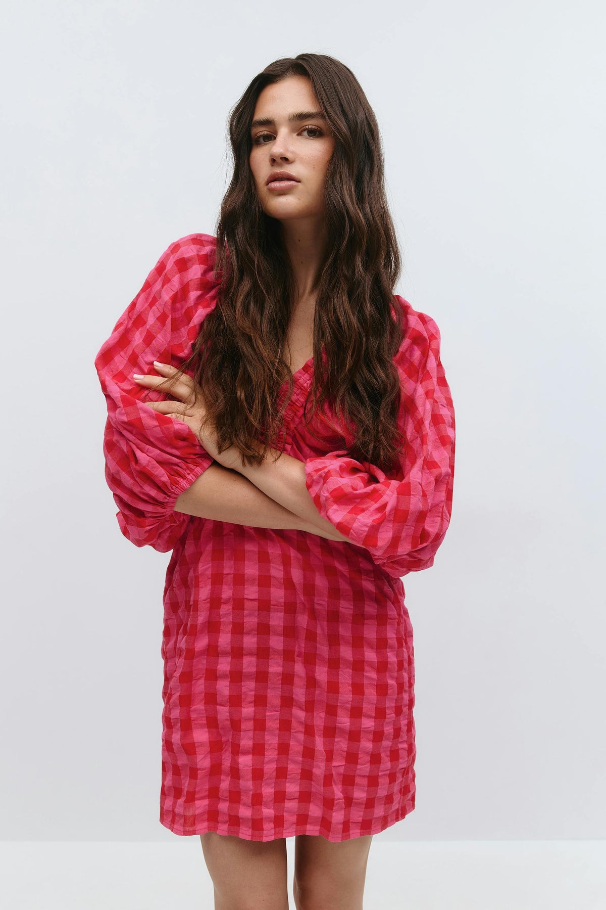 Puff sleeve mini kjóll