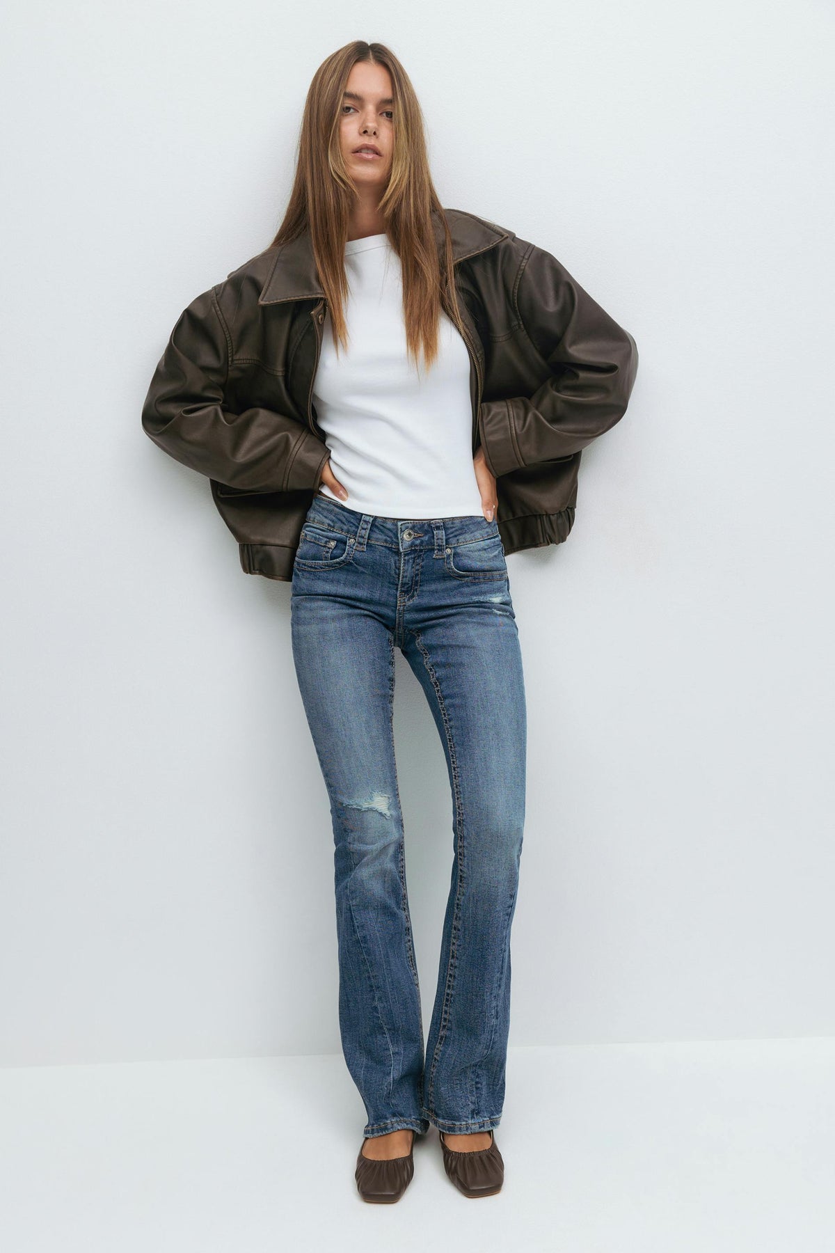 Y2k bootcut gallabuxur