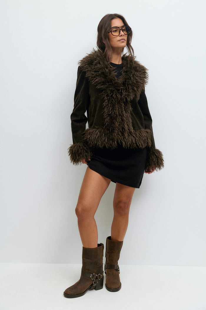 Faux suede jakki
