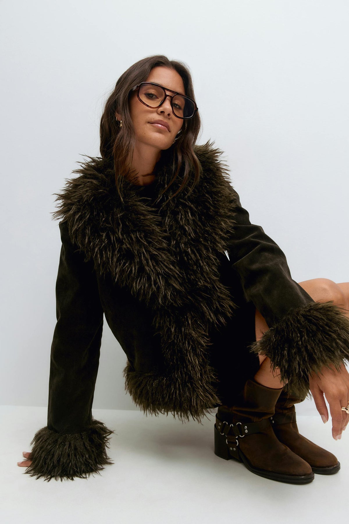 Faux suede jakki