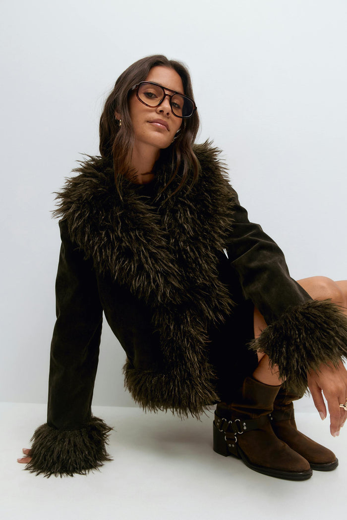 Faux suede jakki