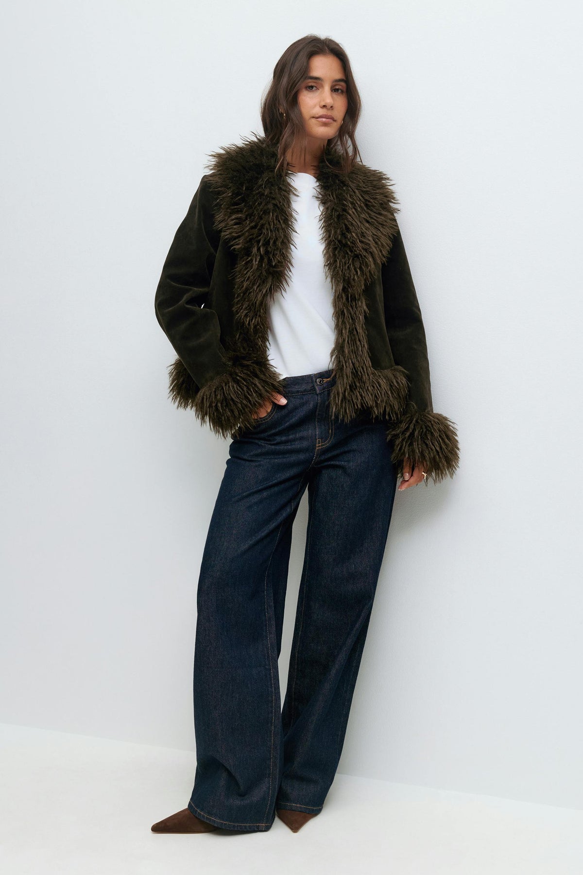 Faux suede jakki