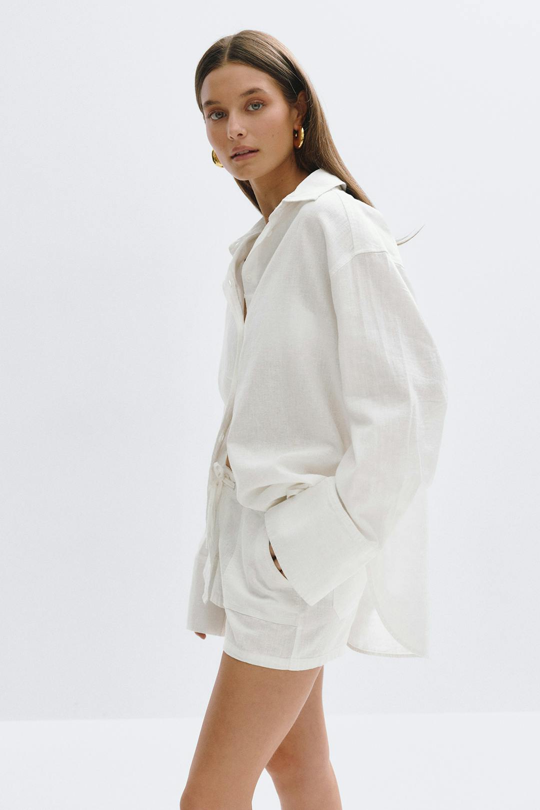 Hör skyrta oversized