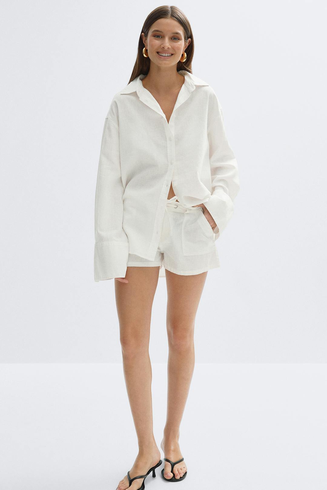 Hör skyrta oversized