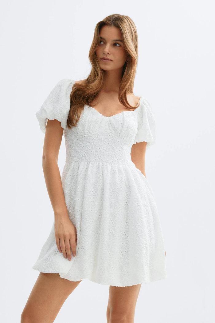Puff sleeve mini kjóll