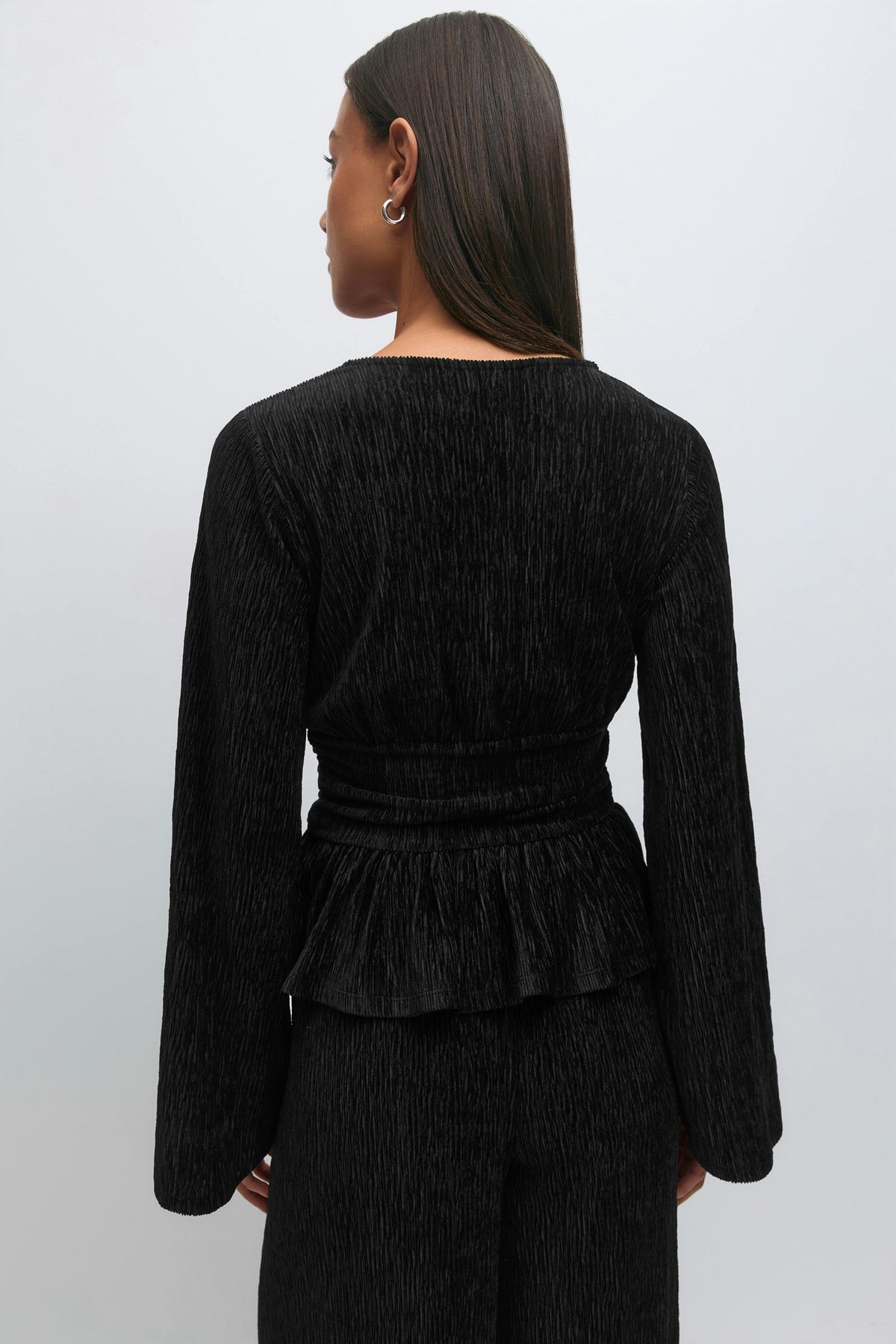 Velvet peplum toppur