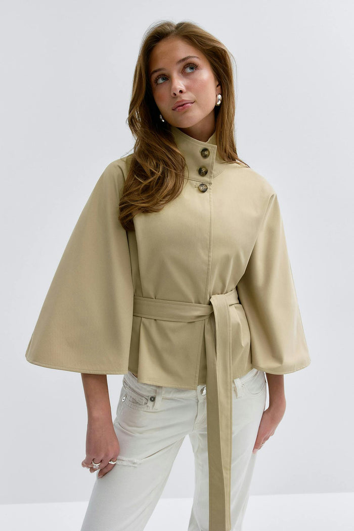 14+ belted trench cape