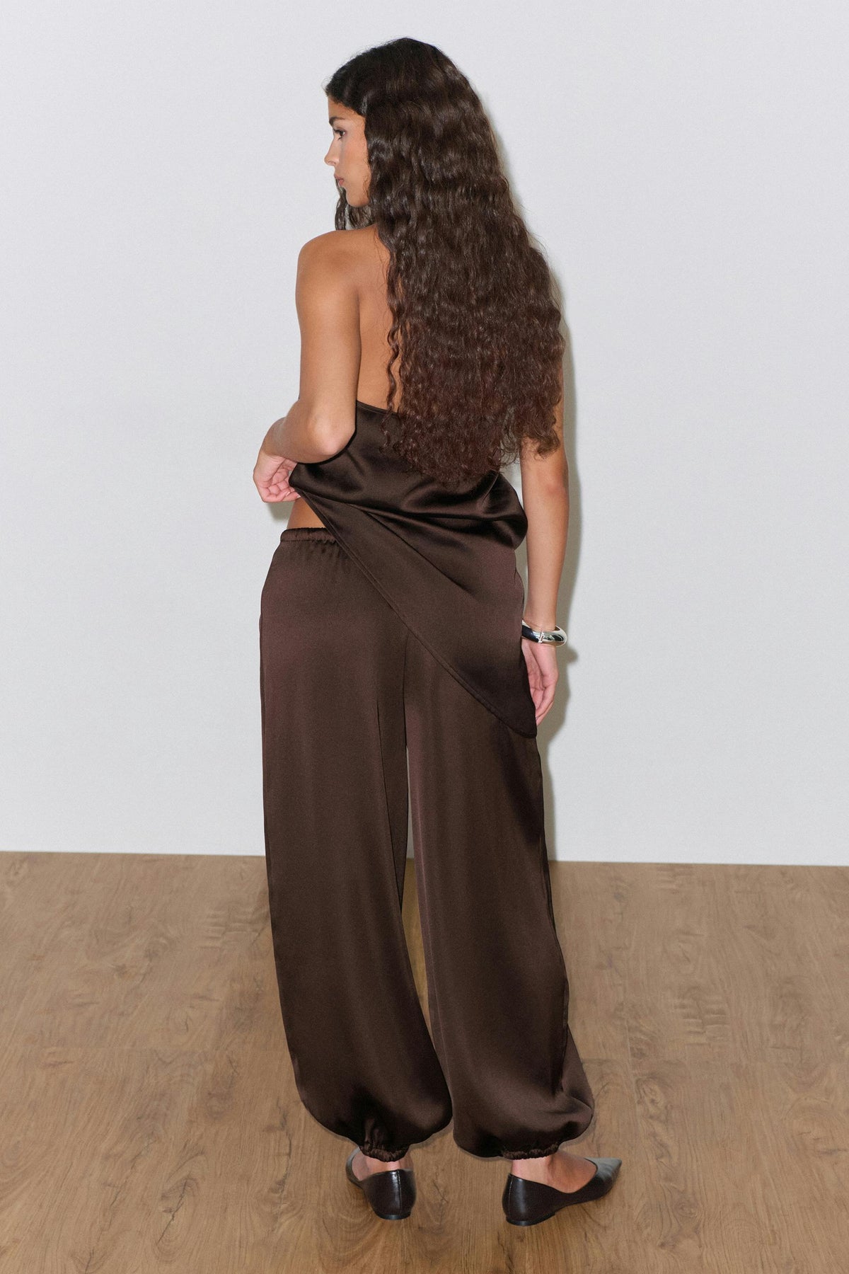 Satín balloon buxur