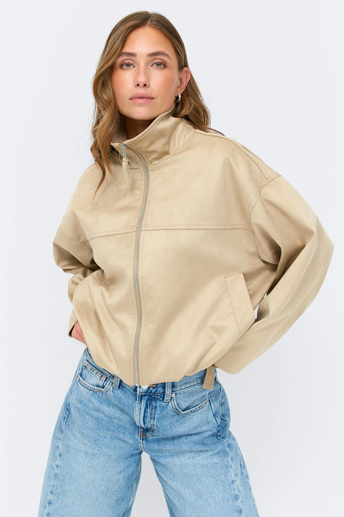 Faux suede jakki