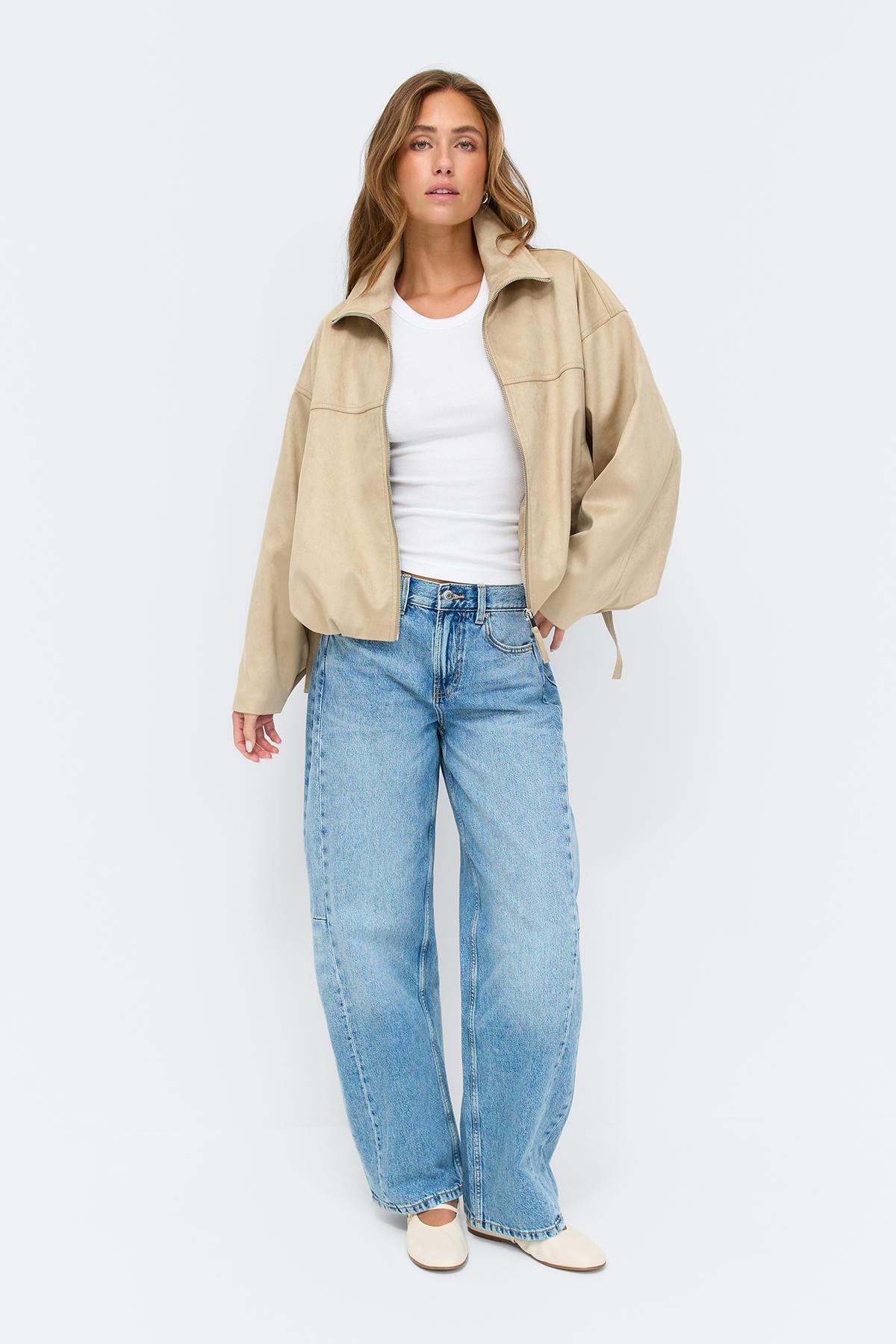 Faux suede jakki