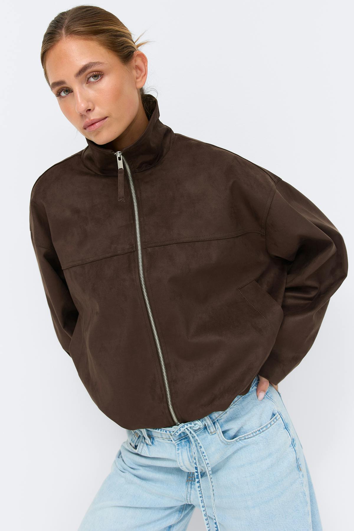Faux suede jakki