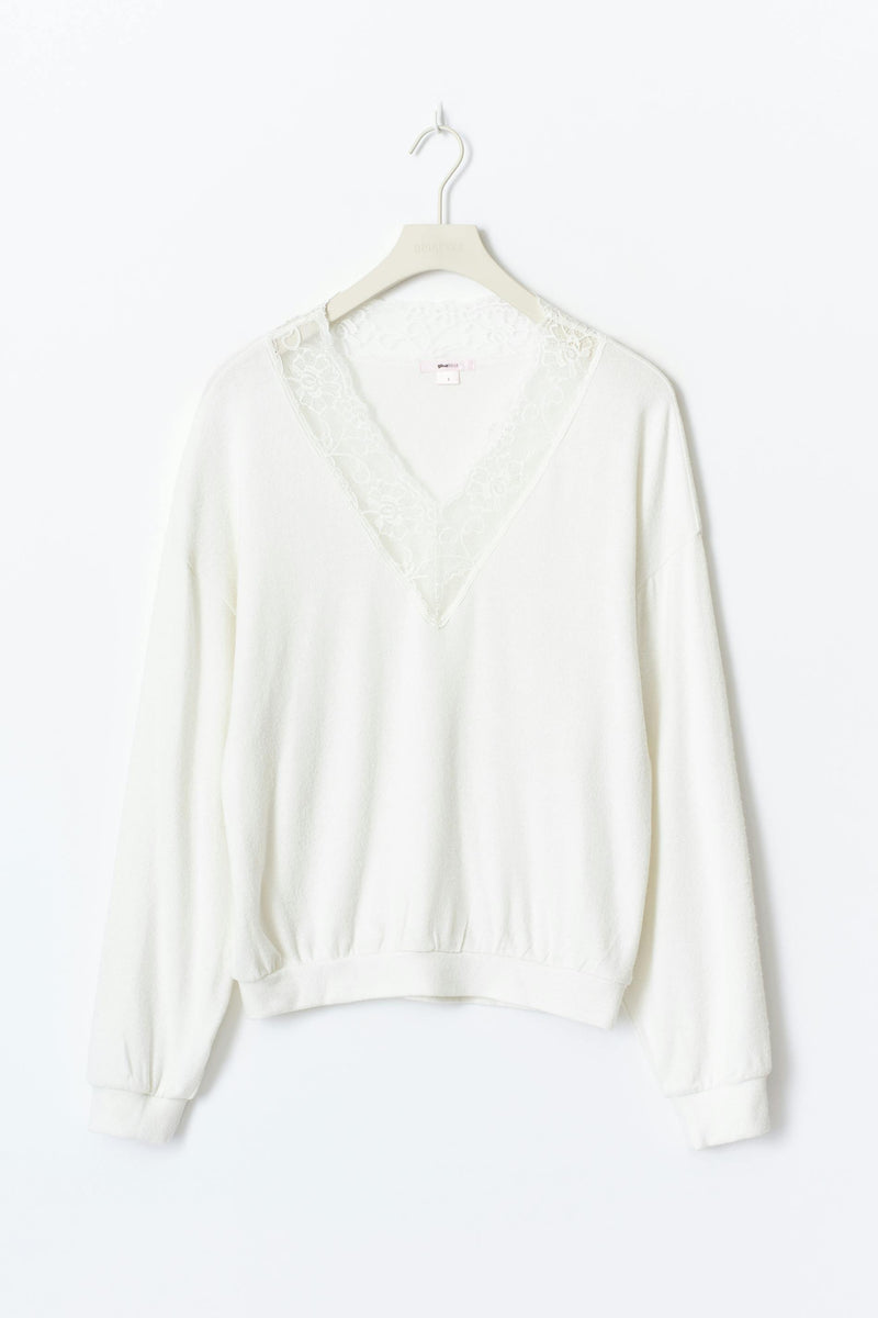 14+ peysa með blúndu