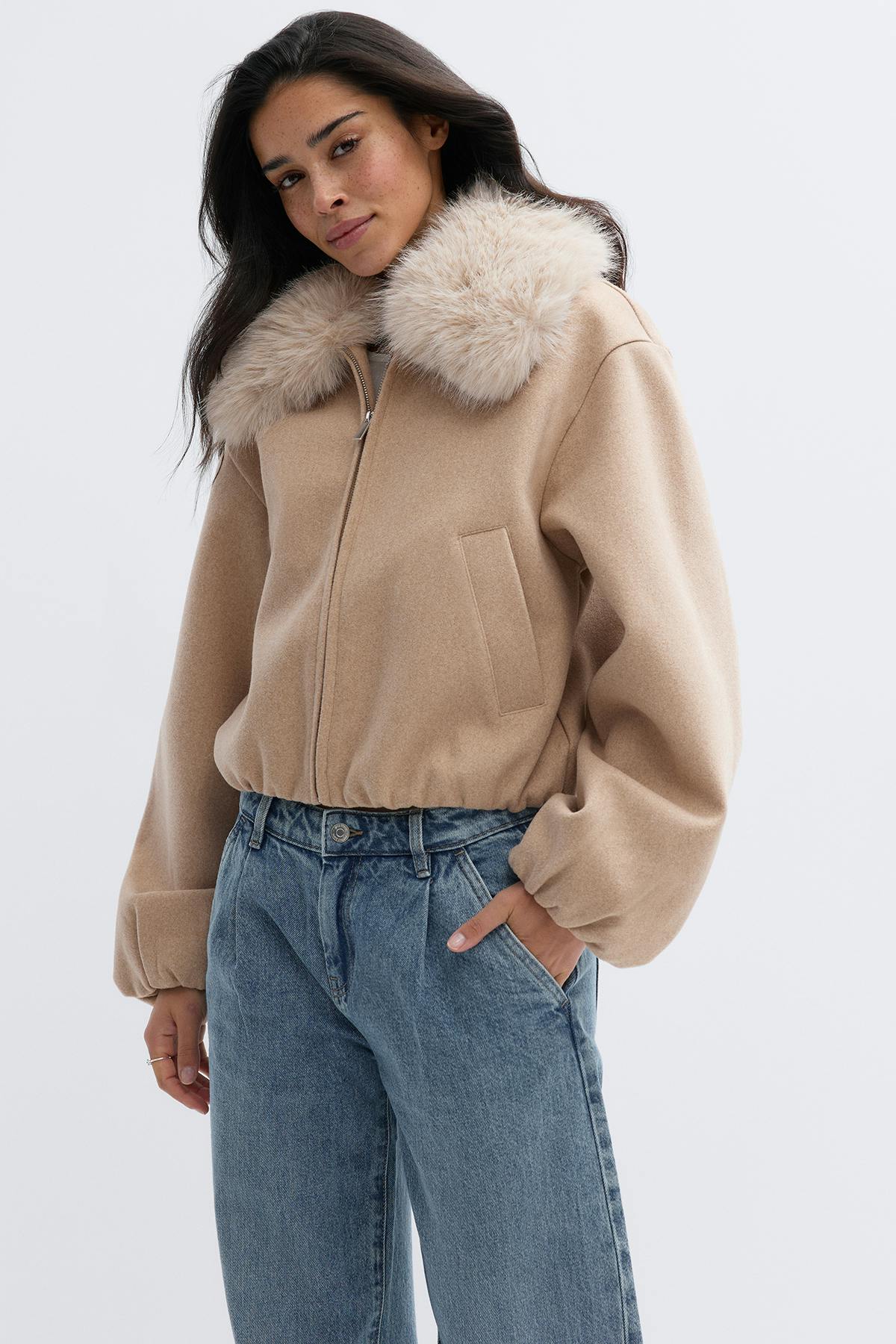 Faux fur jakki