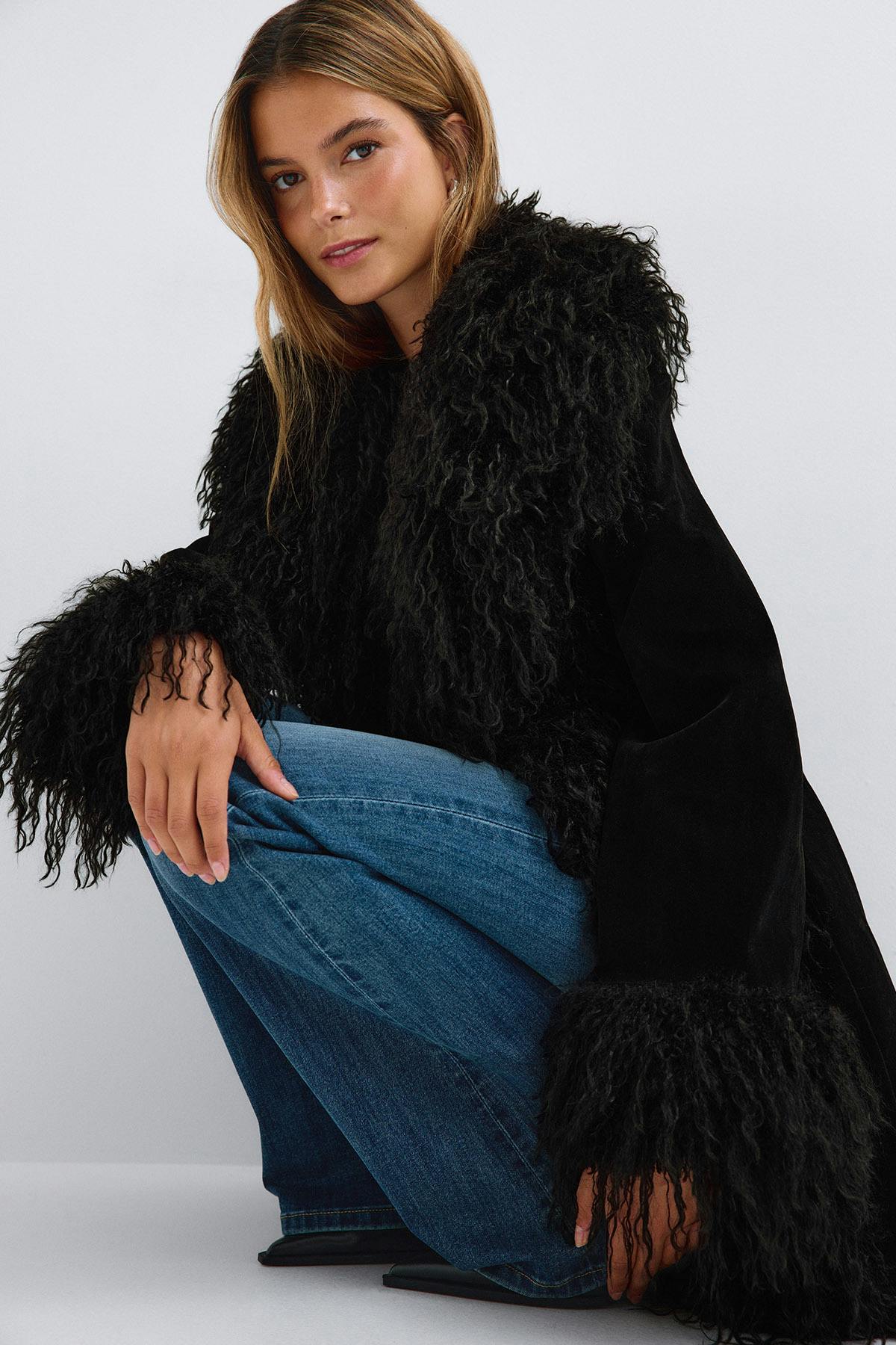 Faux suede jakki