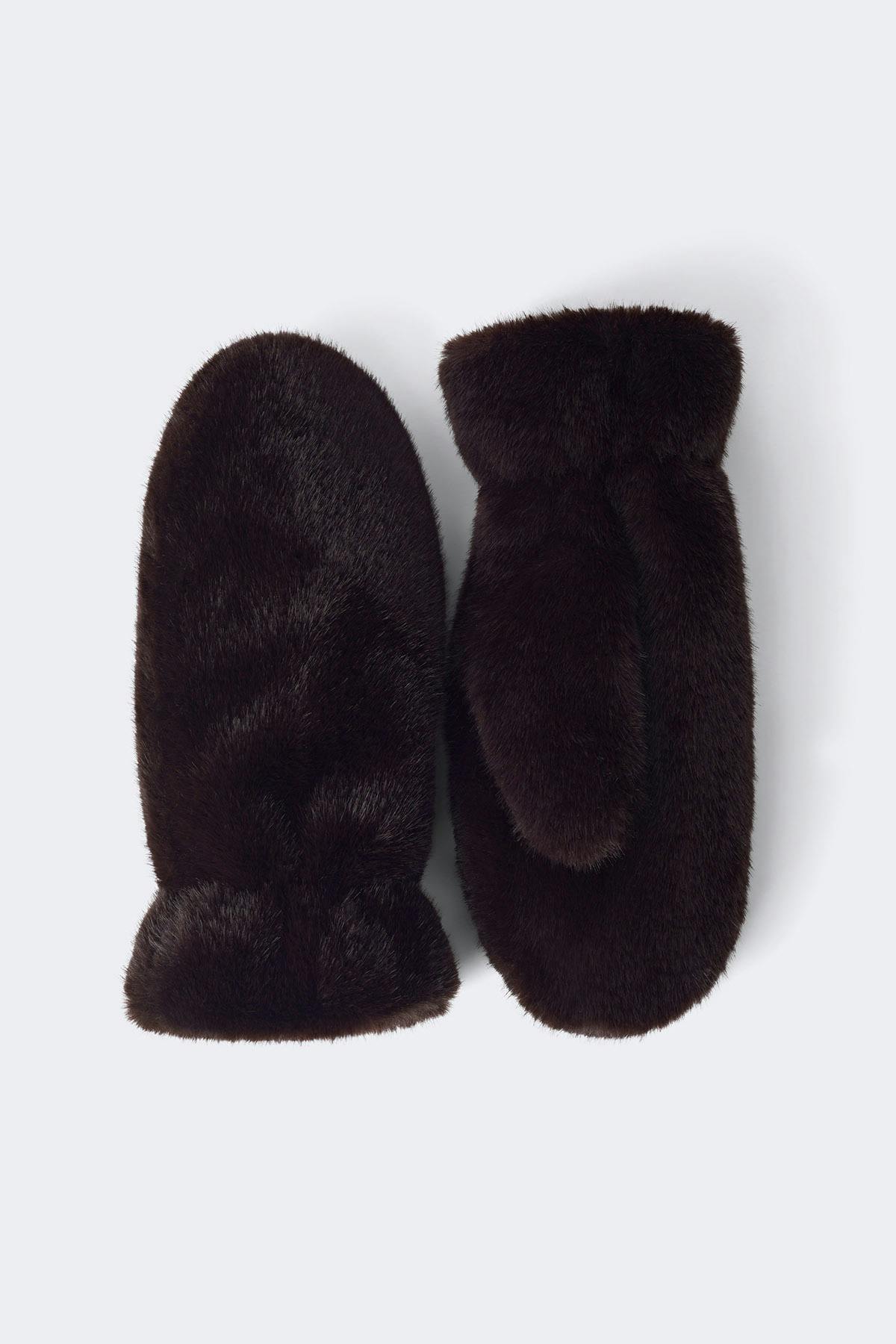 Faux fur vettlingar