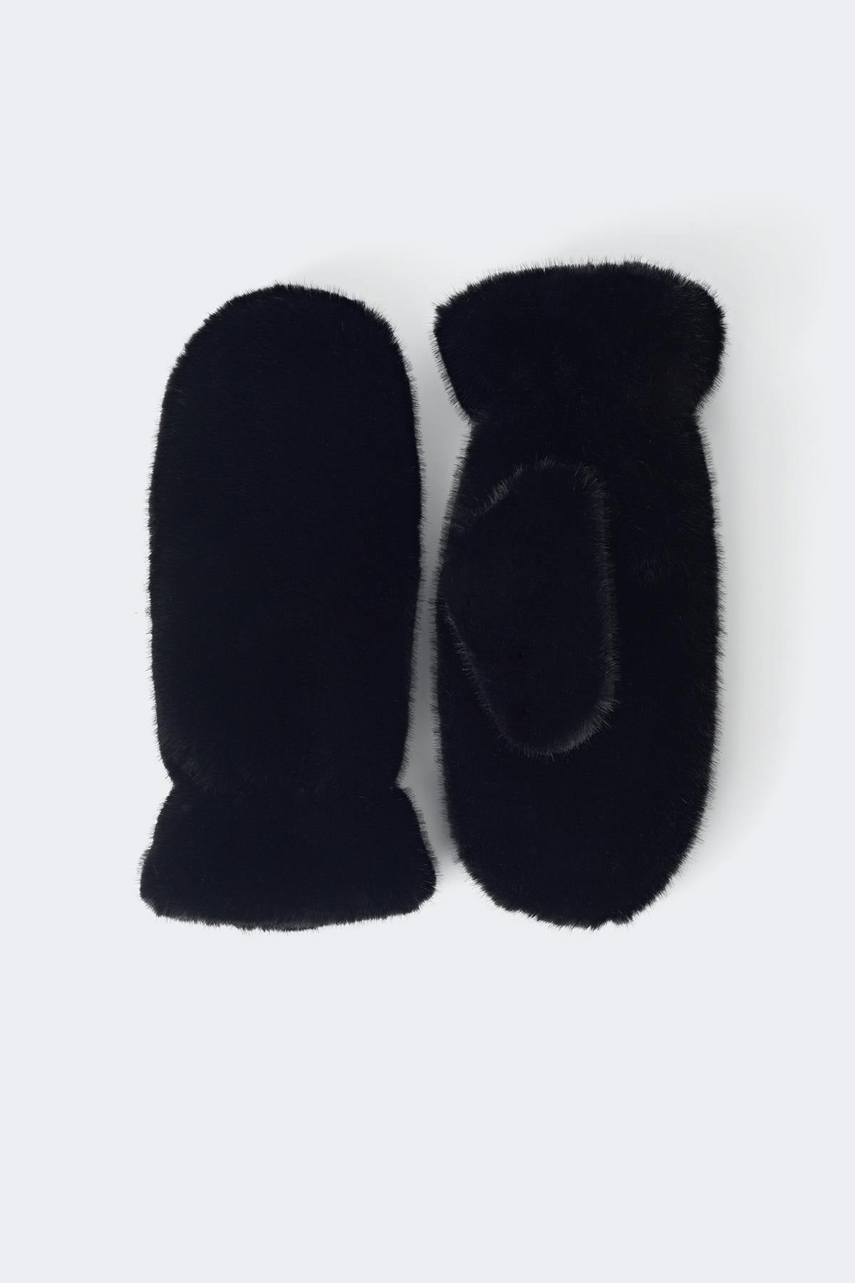 Faux fur vettlingar