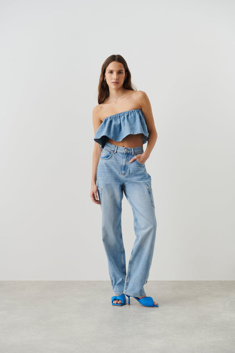 Remade denim toppur