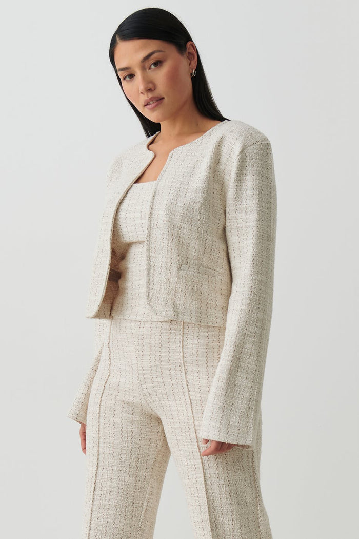 Cropped tweed jakki