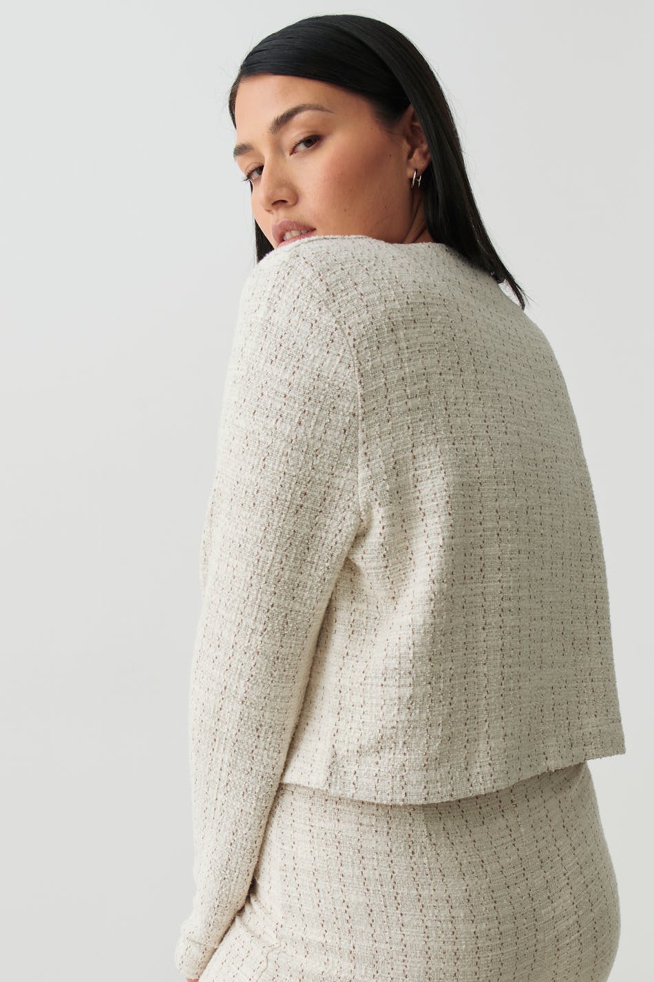 Cropped tweed jakki