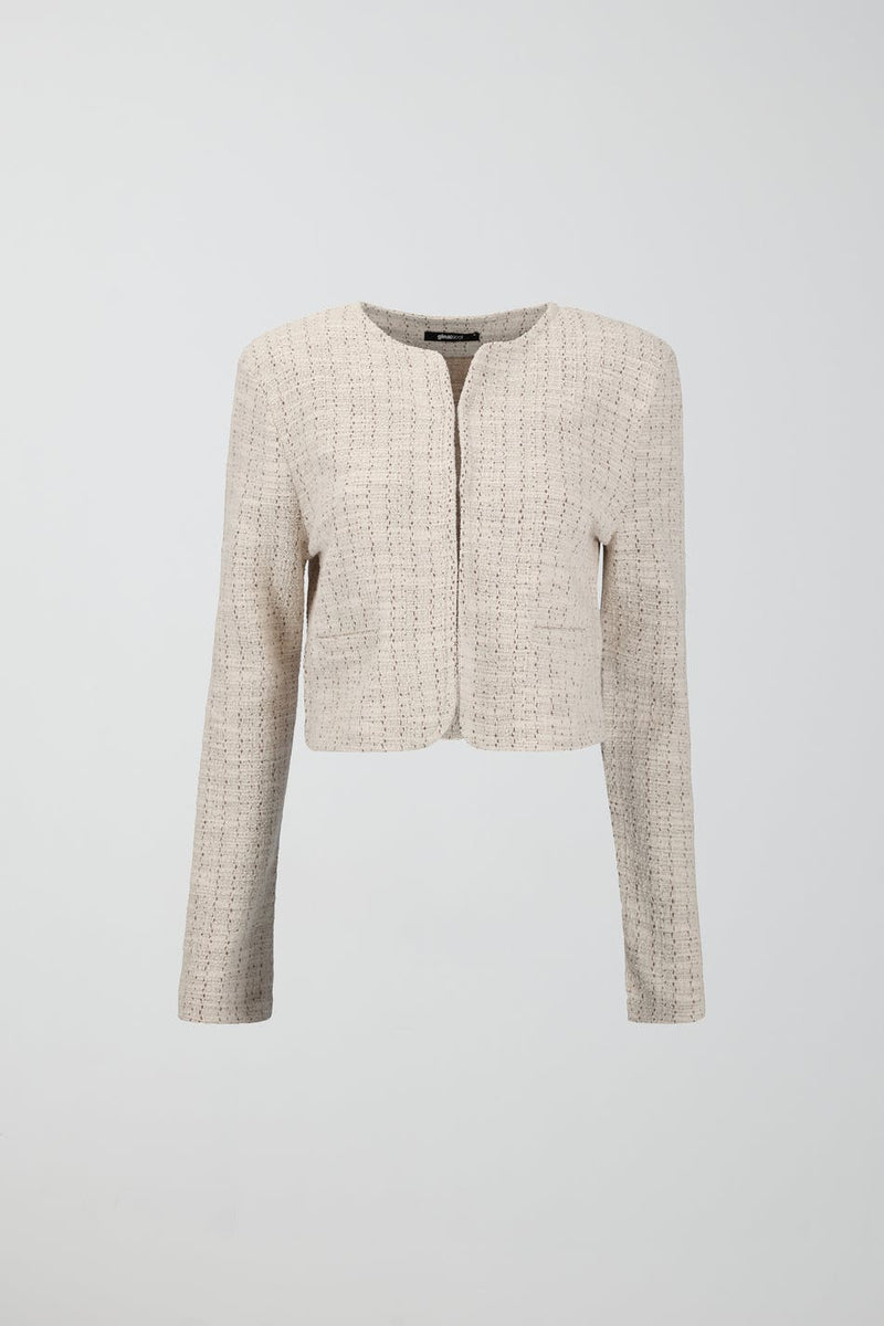 Cropped tweed jakki
